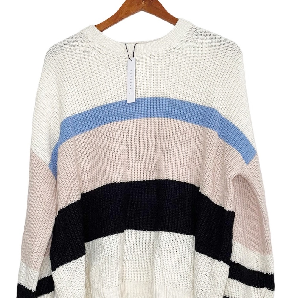 NWT Sanctuary X Anthropologie Multicolored Striped Sweater Large - Picture 4 of 6